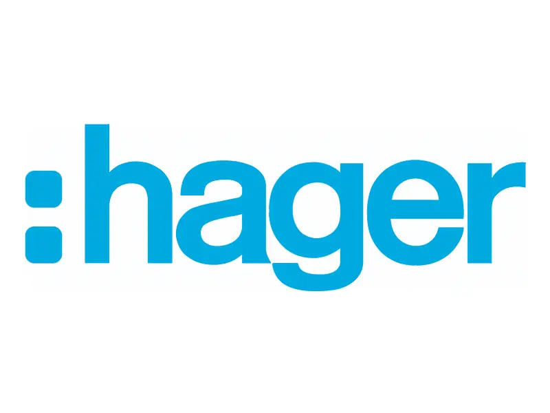 logo de hager, partenaire de LP Elec, électricien à la Rochelle